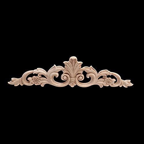 Apliques de madera tallada retro C119,9 onlay de madera de caucho premium para muebles de hogar