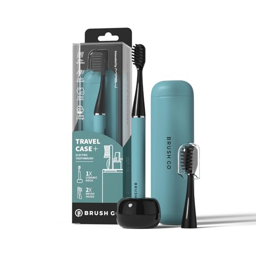 MIPOW Slim Pro i4 Elektrische Zahnbürste tragbar ideal für Reisen wiederaufladbar intelligente Ultraschalltechnologie 3 Modi Reiseetui mit Magnetverschluss und Keramikständer 60 Tage Akkulaufzeit IPX7
