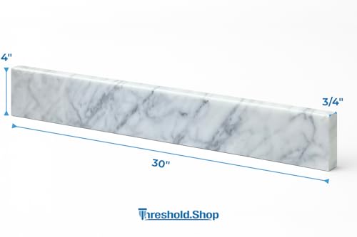 Image of Bathroom Vanity Sink Backsplash /Sidesplash (Carrara Marble, 4 inch x 30 inch)