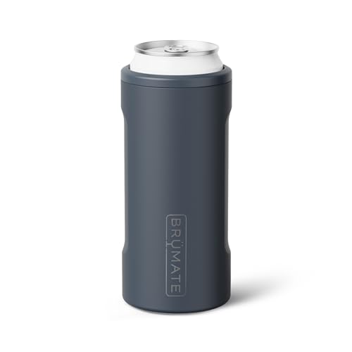 Image of BruMate Hopsulator Slim Can Cooler Insulated for 12oz Slim Cans | Skinny Can Insulated Stainless Steel Drink Holder for Hard Seltzer, Beer, Soda, and Energy Drinks (Nightfall Blue)
