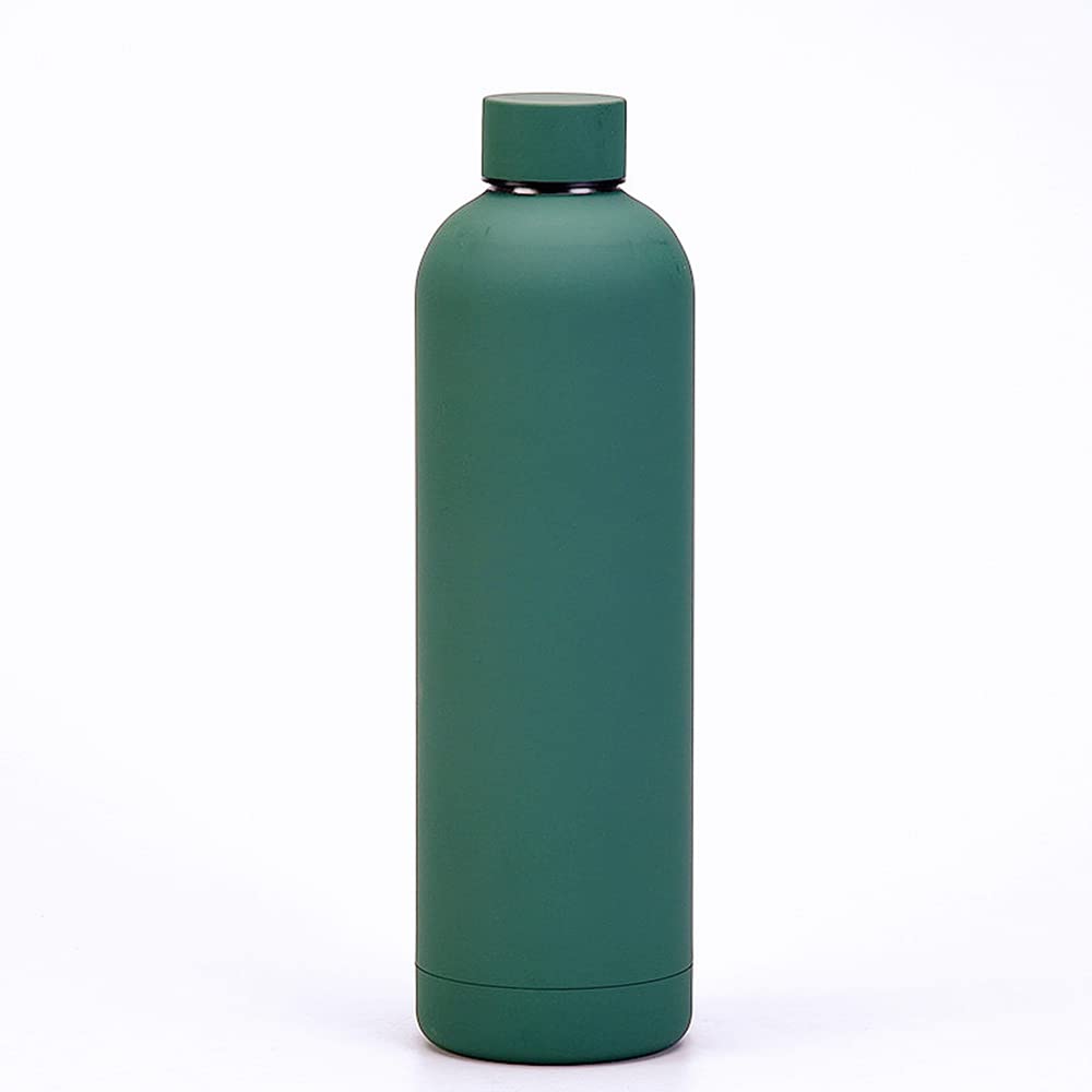 Gteller Double Wall 18/8 Stainless Steel Narrow Mouth Vacuum Flask, Thermal Sports Water Bottle Keeping Warm and Cold (750ml, Dark Green)