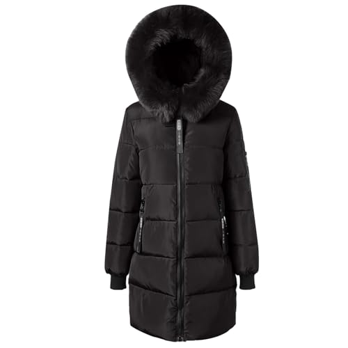 Abrigos de invierno acolchados para mujer, chaqueta ligera e impermeable con capucha, talla grande, gabardina delgada, ropa cálida (negro, XL)