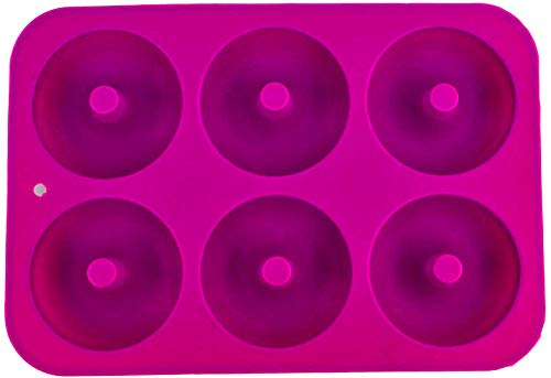 Selecto Bake Silicone Donut Moulds, Silicon Doughnut Mould Large Non-Stick 6 Cavity Molds Doughnut Tray Donut Pan Bagel Baking Tin Muffin Cupcake Biscuit Doughnut Maker Bakeware, Pink - Image 3