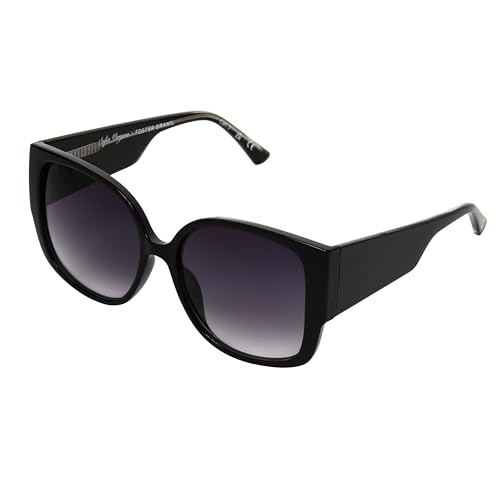 Foster Grant Sofia Vergara x Women's Limited Edition Ebony Bold Sunglasses Square, Shiny Black, 55 mm