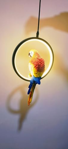 Image of Modern Parrot Halo Ring Energy Saving Led Bird Pendant Hanging with 3 Different Color Mode (Warm White, Cool White, Neutral White) for Bedroom, Living Room, Restaurants, Dining, Home