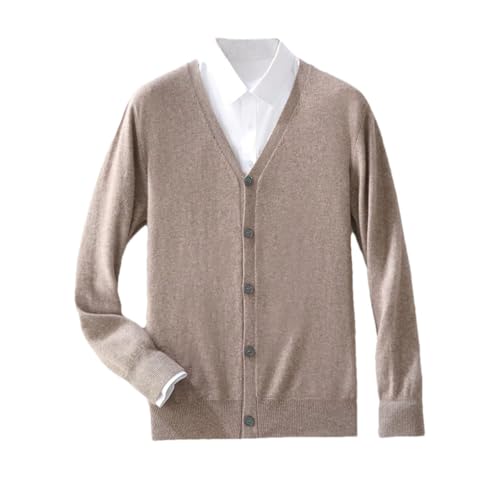 Men's Cardigan Sweater V Neck Loose Long Sleeve Casual Solid Color Knitted Cardigan