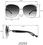 Jessica Simpson Women's J5254 Oversized Metal Square Sunglasses with Uv400 Protection. Glam Gifts for Her, 64 Mm