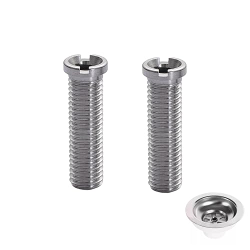 2 tornillos huecos para fregadero, acero inoxidable para válvulas de cesta de colador, tornillos de lavabo (45 mm)