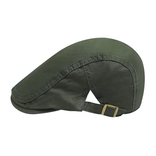 Image of ZLYC Men Cotton Flat Cap Summer Scally Ivy Gatsby Newsboy Beret Driver Cabbie Hunting Hat