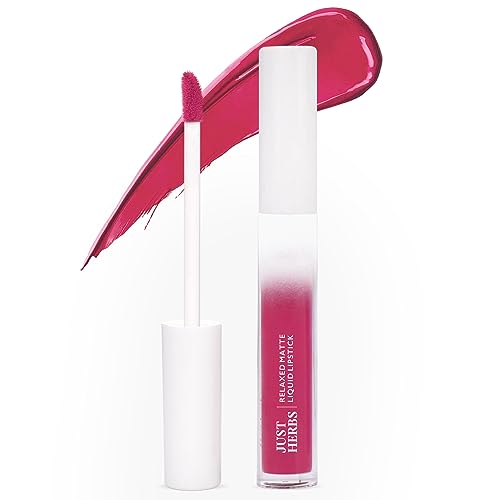 Image of Just Herbs Relaxed Matte Liquid Lipstick Lip colour for Women, Nourishing & Long Lasting Lipsticks 4 ml (Petal Blush)
