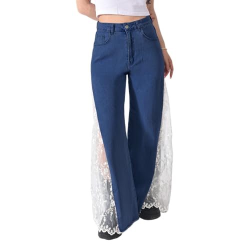 Novaorily Women High Waisted Jeans Straight Wide Leg Pants Causal