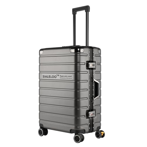 Zipperless Luggage - 20 Inch Airline Approved Carry On 22x14x9 in, 9H Scratch-Proof Hard shell PC with Aluminum Frame for Business travel Gray