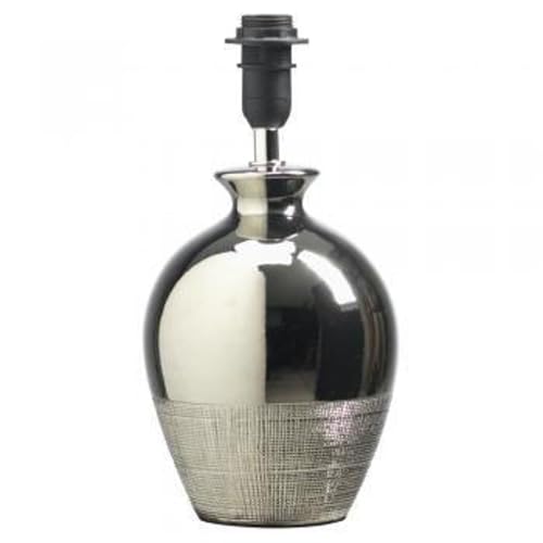 Britalia Chrome Metallic Ceramic Table Lamp Base - 26cm Height - 1 x SES E14 Small Edison Screw Lamp Required (Not Included). Suitable for Standard LED Lamps - Smart Lamps - Image 3