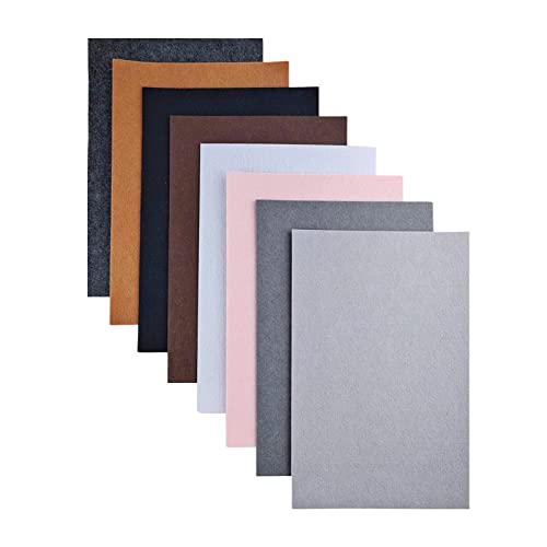 Image of Jtnohx Stiff Felt, 2mm Thick Felt Sheets for Crafts, 8 inchx12 inch Hard Felt Fabric Squares 8Pcs for DIY Projects (Grey Brown Series)