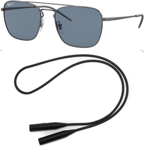 Ray-Ban RB3588 Sunglasses Bundle: RB 3588 92492V Gunmetal Dark Blue Polar and Universal Anti-slip Silicone Leash2