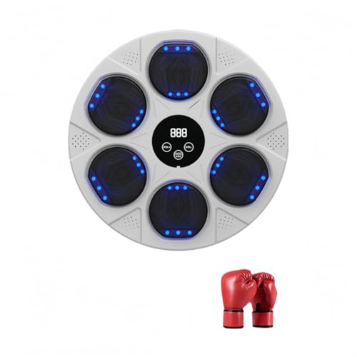 NYHGOXM 無線式スマホ対応 音楽リズムパンチングマシン 壁掛け型サンドバッグ ボクササイズトレーニングマシン 大人子供用 家庭用ダイエット器具 ボクシンググローブ付属 (F)