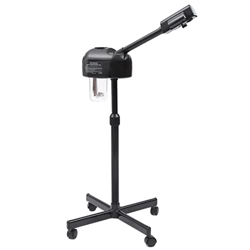 Begoniape Vaporizador facial de ozono 360°, sauna facial, altura ajustable, vaporizador con rueda, cosmética, vaporizador para salón y hogar