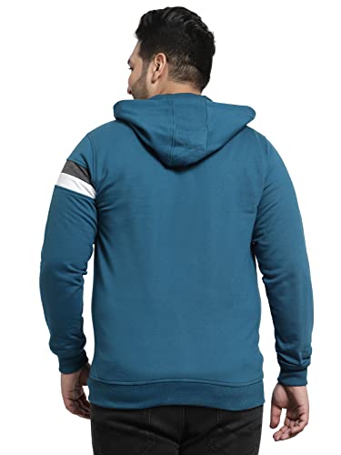 Image of Kalt Men Full Sleeves Zipper Fleece Striped Hoodie