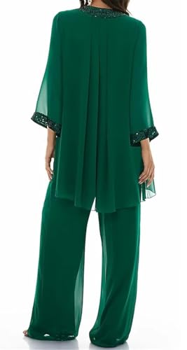 3 Pieces Mother of The Bride Pantsuits for Women Dressy Wedding Formal Wedding Guest Outfit with Jacket3