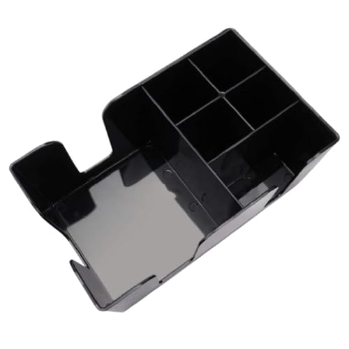 Soro Essentials- 6 Compartment Condiment Caddy Black Color Plastic- Sugar Packet Holder Cafe Tabletop Metal Straws Holder Sugar Caddy Packet Organizer Condiments Salt Sweeteners Tea Bags