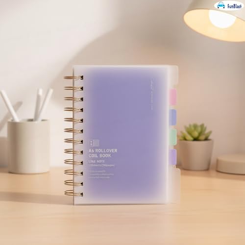 Image of FunBlast Diary for Girls - Spiral Notebook Diary, Ruled Notebooks for Boys & Girls, Cute Kawaii Stationery, Aesthetic A6 Size Journal Diary - 240 Pages (Purple)