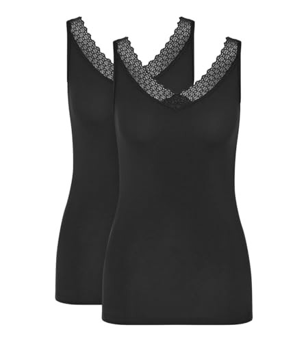Triumph Feel of Modal Tank Top 2P Black, Negro, S