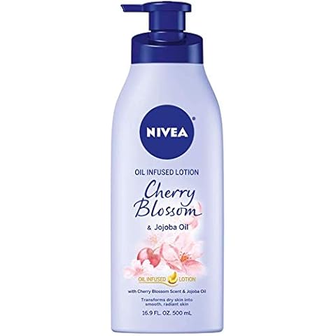 NIVEA Oil Infused Body Lotion, Cherry Blossom Lotion with Jojoba Oil, Moisturizing Body Lotion for Dry Skin, 16.9 Fl Oz Pump Bottle Cover