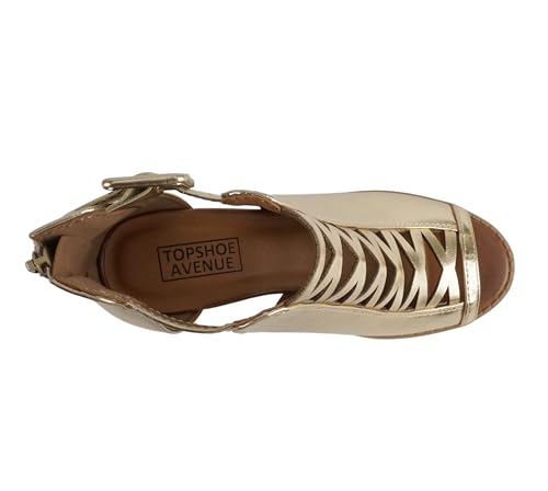 Image of Soda Aran ~ Women Open Toe Crisscross Straps Back Zipper High Heel Fashion Sandal with Adjustable Ankle Strap