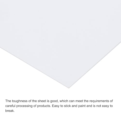 Image of MECCANIXITY White ABS Plastic Sheet 10 x 8 x 0.03 Inch for Building Model, DIY Crafts, Panel, Pack of 2 Pcs