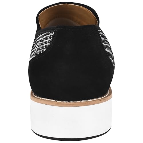 Image of LIBERTYZENO Mens Tuxedo Canvas Textile and Suede Leather Noble Loafers and Slip On Wedding Party Shoes for Easter Gift