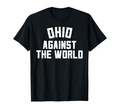 Retro Ohio Against The World Vintage Modern Ohio Against The World Funny Football T-Shirt - Black, Small, Unisex-Adult, Short Sleeve, T-Shirt
