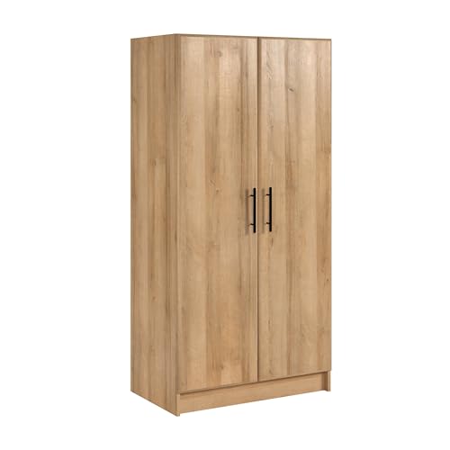 Prepac Elite Tall Garage Storage Cabinet & Pantry Storage Cupboard, 2-Door Freestanding Bathroom or Pantry Cabinet with Adjustable Shelves, 16' D x 32' W x 65' H, Oak