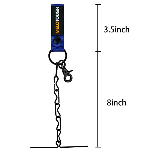 Image of MELOTOUGH Tape Thong for Tool Belt Waist Electricians Tape Holder Chain with Keyring and Trigger snap Hook Blue Color 2 Pack