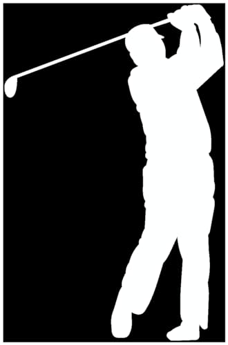 Samunshi® Autoaufkleber Golfspieler Swing Aufkleber in 8 Größen und 25 Farben (10x6,5cm weiß)