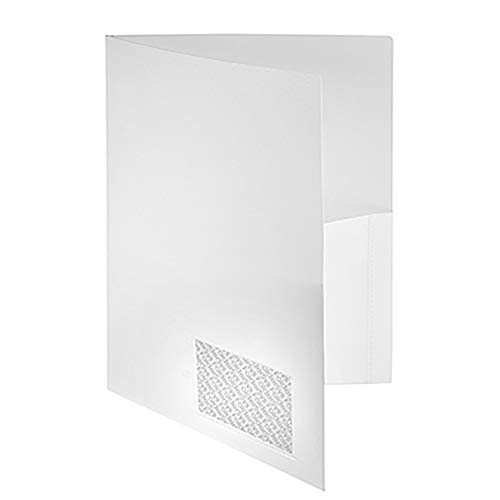 Preisvergleich Produktbild Broschüren-Mappe PP A4, Standard, runde Taschen, weiß