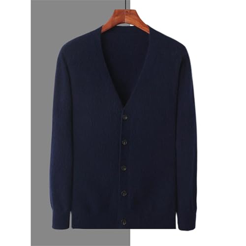 Men Spring V-Neck Cardigan 100 Percent Mink Cashmere Sweater Casual Solid Comfort Cashmere Knitwear4