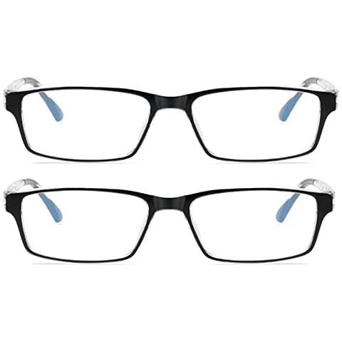Naikomly 2 Pairs Nearsighted Glasses -6.00 Spring Hinges Distance Glasses Cover
