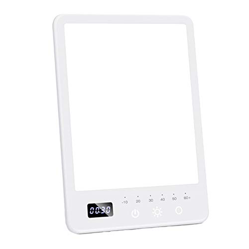 Tageslichtlampe 10000 Lux, LED Lichttherapie Lampe mit 4 Stufenhelligkeit, UV-freie Schreibtischlampe Tageslicht, Vollspektrumlampe mit