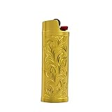 Lucklybestseller Metal Lighter Case Cover,Lighter Sleeve Holder Vintage Floral Stamped for BIC Full...