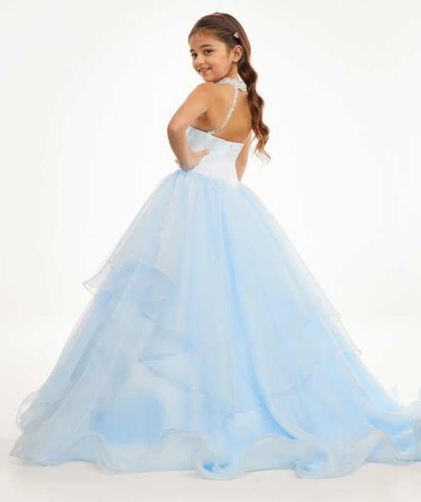 Girls Beaded Miss National Pageant Dresses Pearls Rhinestones Flower Girl Kids Children 1st Pageant Dress2