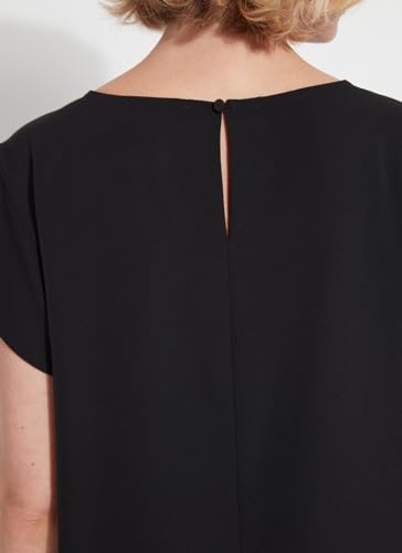Lyssé Melodie Pull On Top – Short Sleeve Shirt for Women with Cropped Length, Boat Neck, Woven Fabric and 2 Way Stretch 6