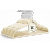 Evokk Baby Clothes Hangers 30 Pack, Non-Slip Velvet Baby Hangers for Clothes, Space-Saving Kids Velvet Hanger with Swivel Hook, Strong and Durable Design for Organized Wardrobes, Off White