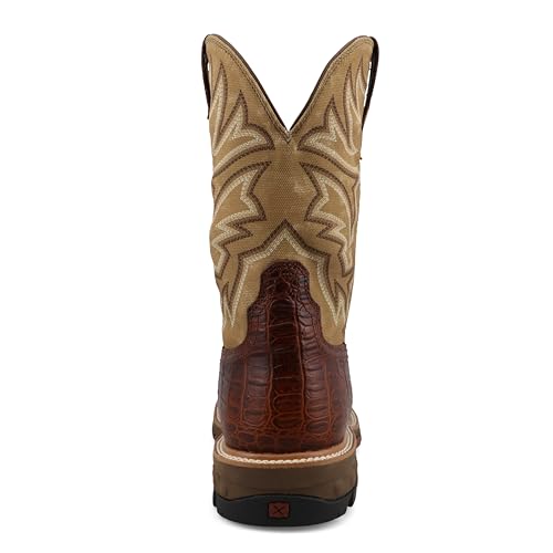 Image of Twisted X Men's 11 inch Western Work Boot, Square Toe with CellStretch, Copper Brown & Multi, 10 EE