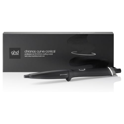 ghd Chronos Curve Conical Wand, Arricciacapelli Professionale 28-23mm, Nero