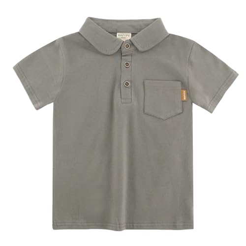 Short Sleeve Polo Shirts for Boys, School Uniform Shirt, Button Closure