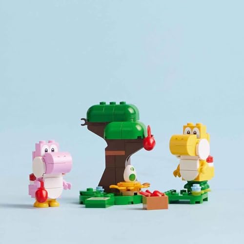 LEGO Super Mario Yoshi Forest Expansion Set, Collectible Toy for Boys, Girls and Kids Ages 6+ with 2 Brick Building Yoshi Figures, Gamers Gifts 71428