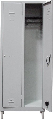 ARMADIO SPOGLIATOIO IN LAMIERA 2 POSTI L.69xP.36xH.180 cm.