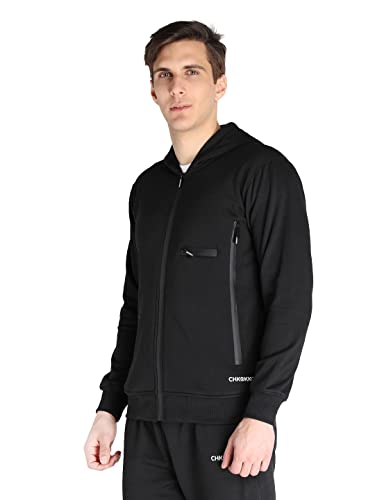 Image of CHKOKKO Men Winter Sports Running Zipper Stylish Jacket LightGrey M