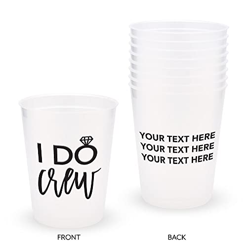 WEDDINGSTAR Personalized Frosted Plastic Party Cups - I Do Crew - Set Of 8