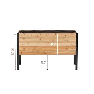 100% Canadian Cedar Wood Elevated Garden Bed for Gardening - Planter Pot to Grow Herbs Flowers, and Vegetables at Home Indoor and Outdoor Patio Balcony Deck - 18” x 48” x 30” 100 Canadian Cedar Wood Elevated Garden Bed for Gardening Planter Pot to Grow Herbs Flowers and Vegetables at Home Indoor and Outdoor Patio Balcony Deck 18 x 48 x 30